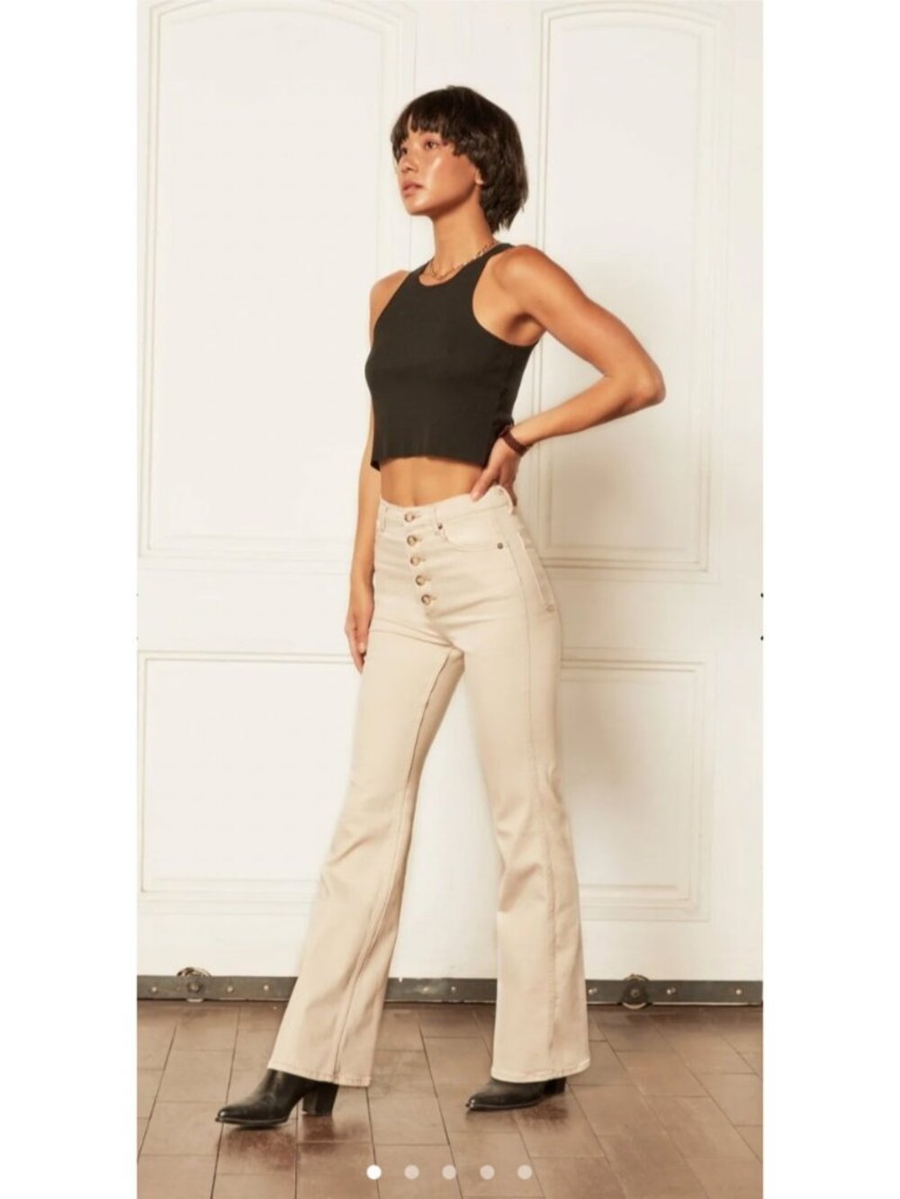 BOYISH Women's The Ricky High Rise Stretch Flare Jeans in Natural Wash